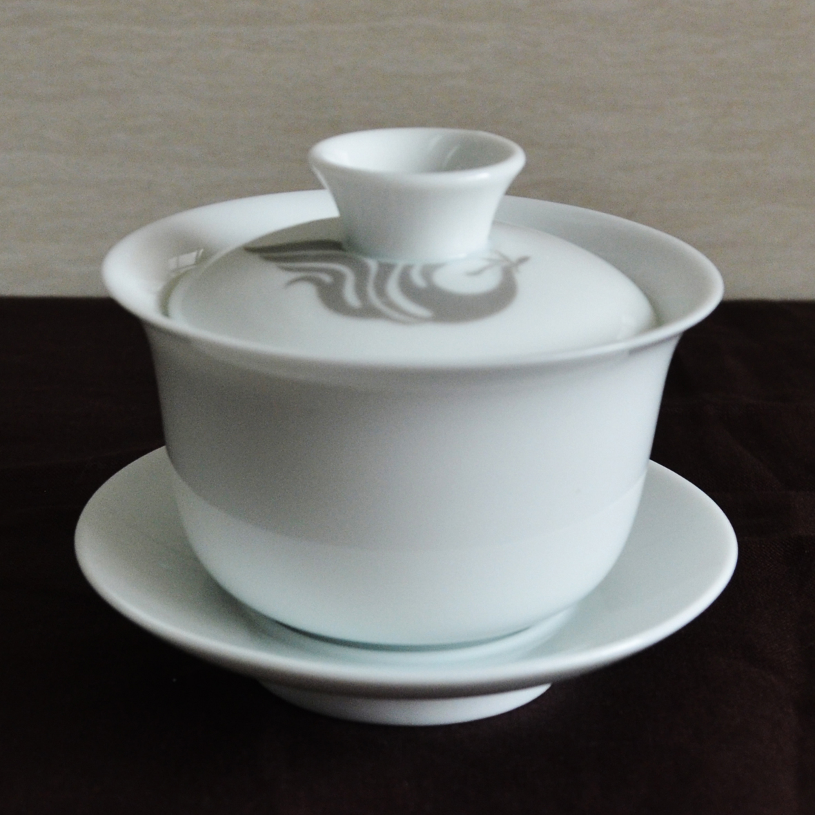 大益茶道院白瓷盖碗